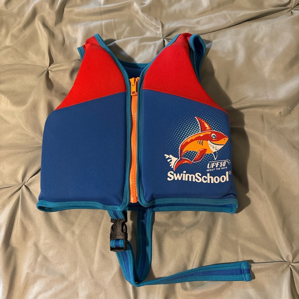 Kids Swim Vest - Red and Blue